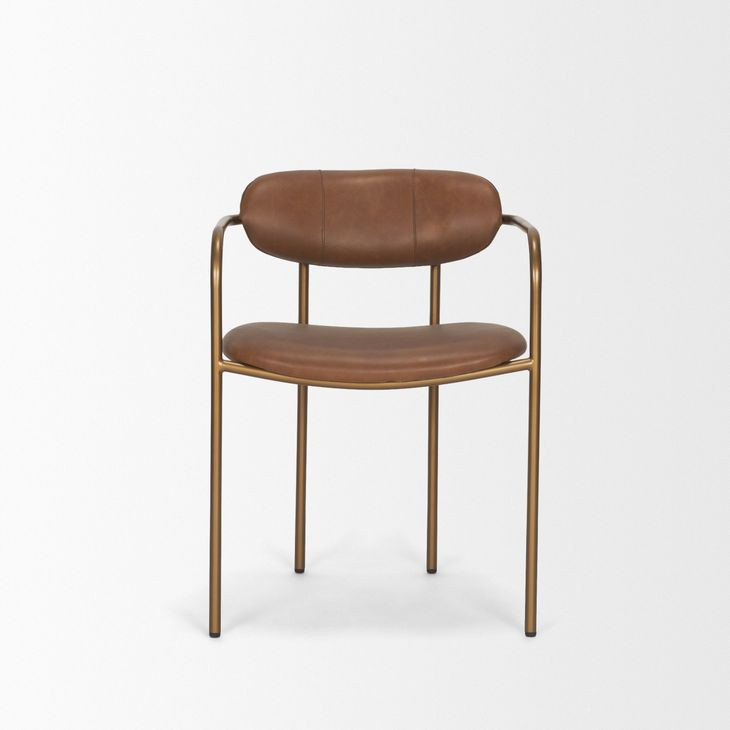 Parker Brown Leather Upholstered Dining Chair