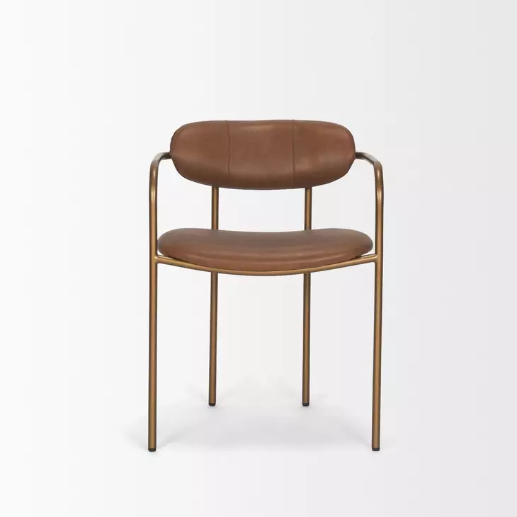 Parker Brown Leather Upholstered Dining Chair