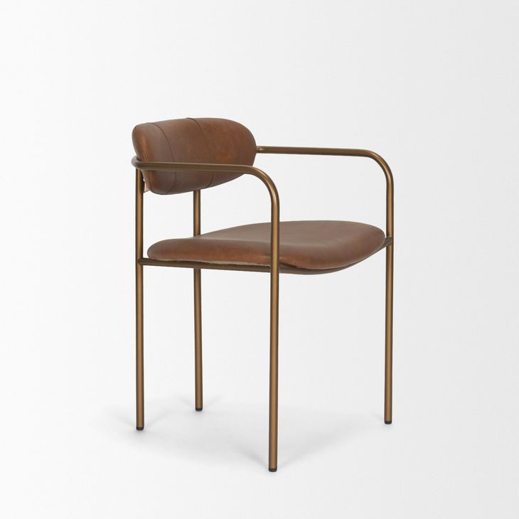 Parker Brown Leather Upholstered Dining Chair