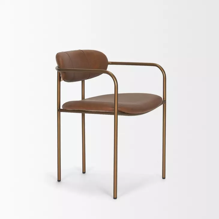 Parker Brown Leather Upholstered Dining Chair