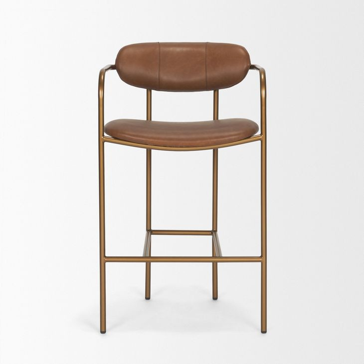 Parker Brown Leather Upholstered Counter Height Stool