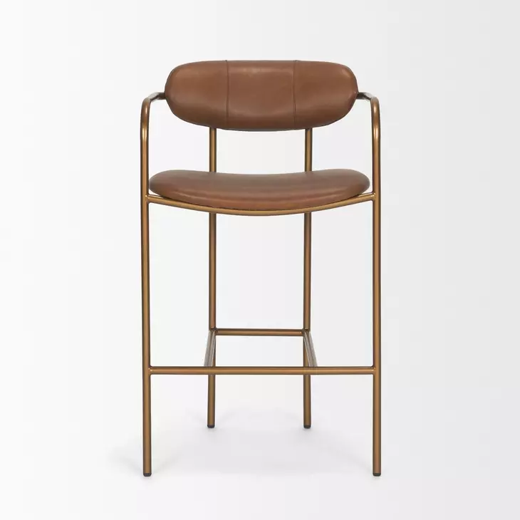 Parker Brown Leather Upholstered Counter Height Stool