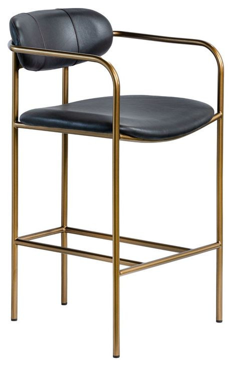 Parker Black Upholstered Counter Height Stool