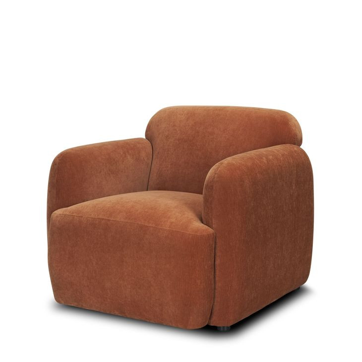 Saga Stonewashed Rust Upholstered Accent Chair