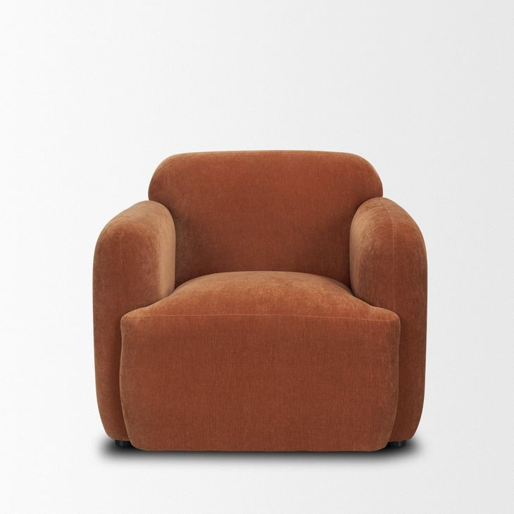 Saga Stonewashed Rust Upholstered Accent Chair