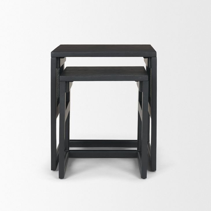 Grier Black Square Nesting Accent Table Set of 2