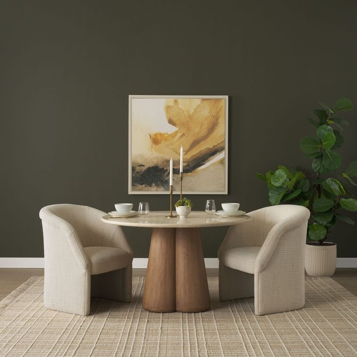 Curtis Cream Upholstered Dining Arm Chair