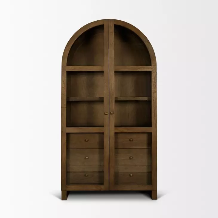 Suri Mid Brown 2 Door Curio Cabinet