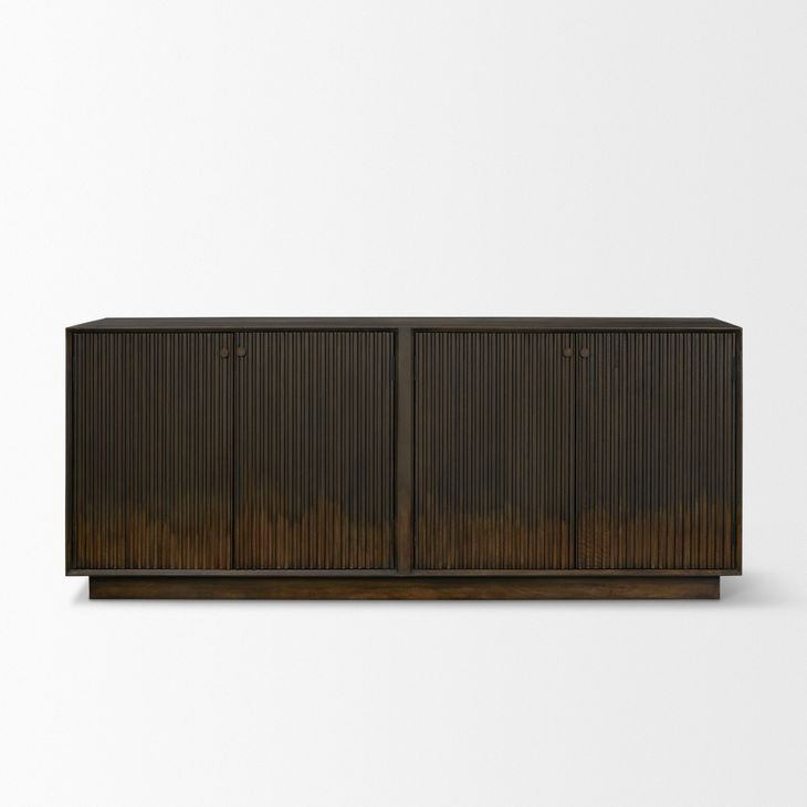 Cinder Distressed Dark Brown 4 Door Sideboard