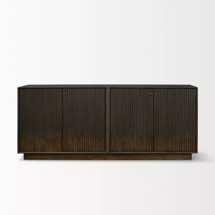 Cinder Distressed Dark Brown 4 Door Sideboard