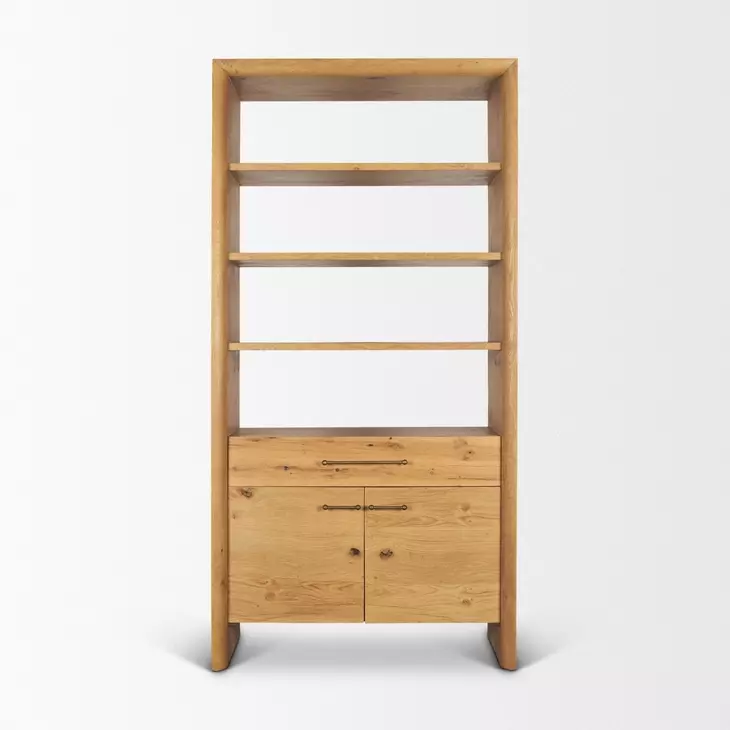 Belford Light Brown 2 Door Open Bookcase