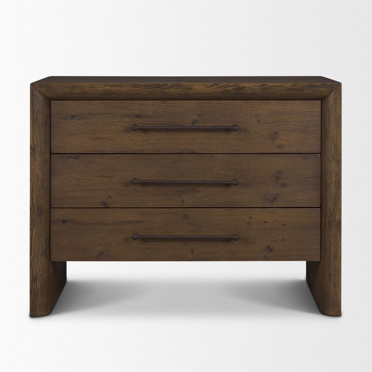 Belford Dark Brown 3 Drawer Nightstand