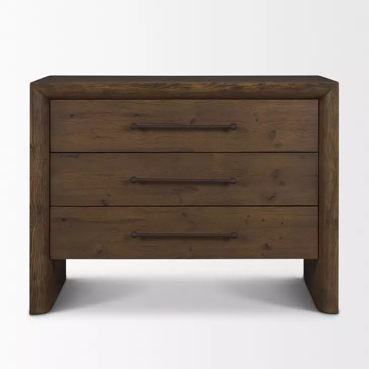 Belford Dark Brown 3 Drawer Nightstand