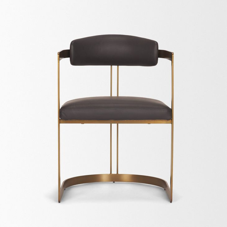 Hollyfield II Charcoal and Brown Leather Upholstered Dining Chair