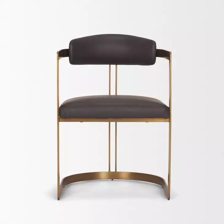 Hollyfield II Charcoal and Brown Leather Upholstered Dining Chair