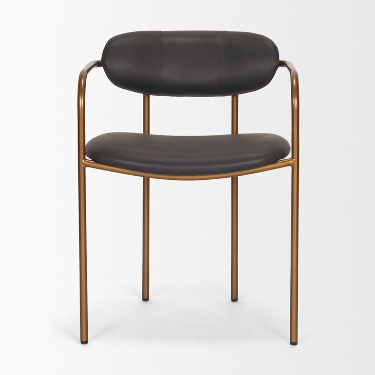 Parker Charcoal and Brown Leather Upholstered Dining Chair