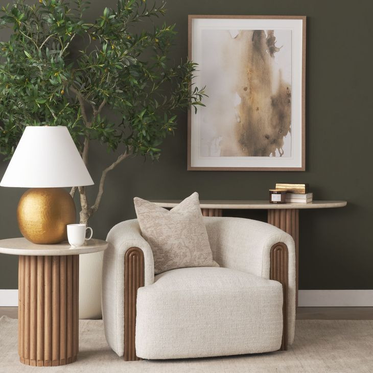 Kornelia Soft Oatmeal Upholstered Accent Chair