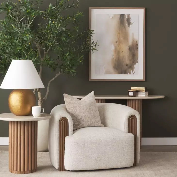 Kornelia Soft Oatmeal Upholstered Accent Chair