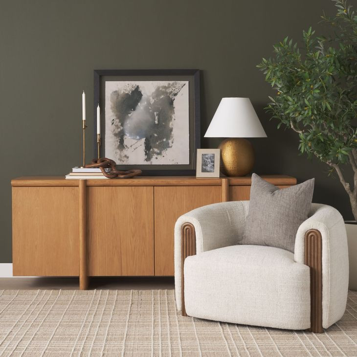 Kornelia Soft Oatmeal Upholstered Accent Chair