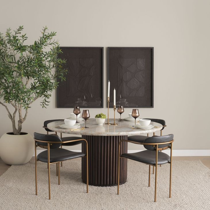 Parker Charcoal and Brown Leather Upholstered Dining Chair
