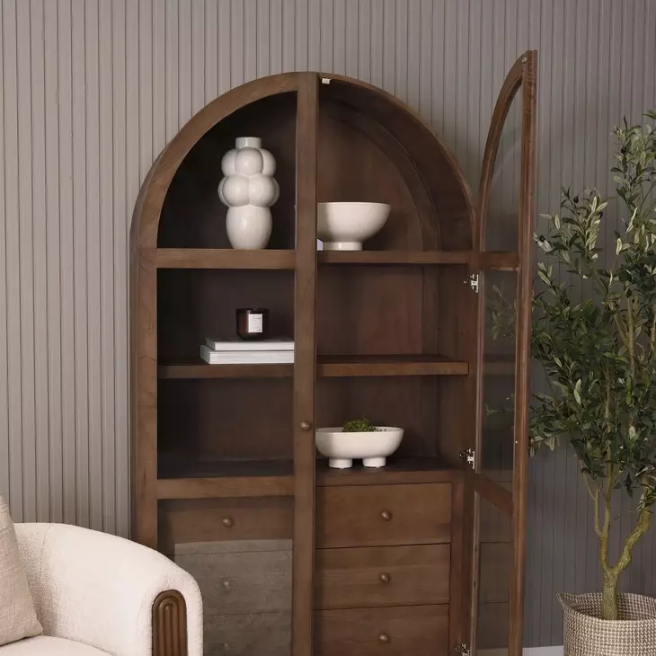Suri Mid Brown 2 Door Curio Cabinet