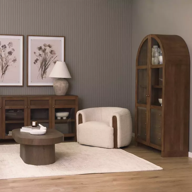 Suri Mid Brown 2 Door Curio Cabinet