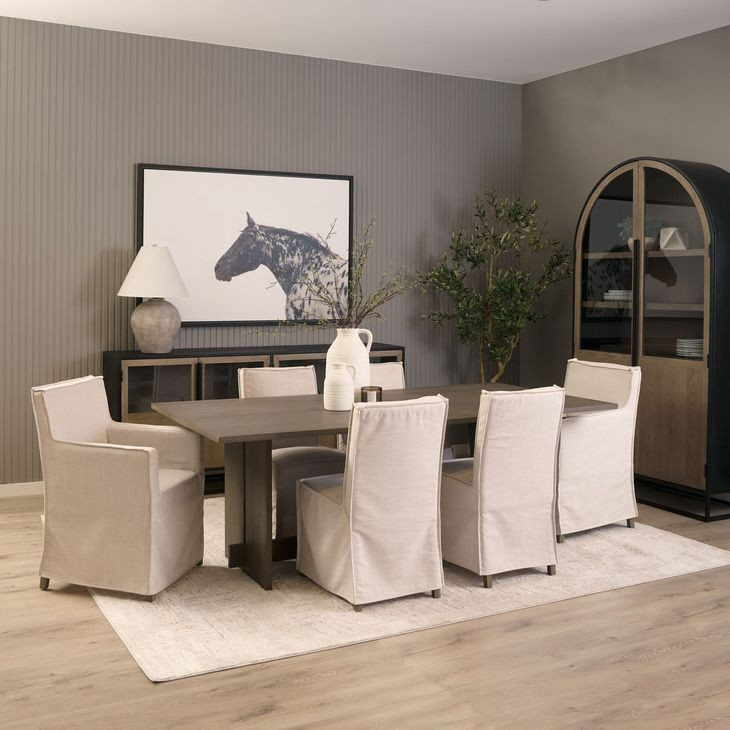 Sloan Light Brown and Black 4 Door Sideboard