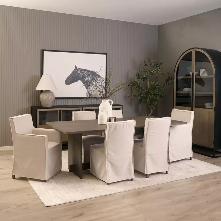 Sloan Light Brown and Black 4 Door Sideboard
