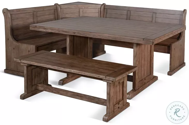 Velden Hollow Natural 75" Breakfast Nook Dining Set