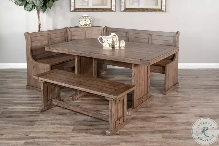 Velden Hollow Natural 75" Breakfast Nook Dining Set