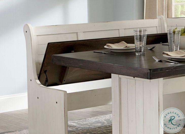 Autumn Echo White 75" Breakfast Nook Dining Set