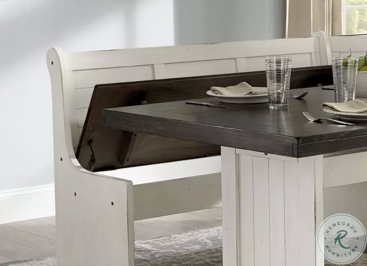 Autumn Echo White 75" Breakfast Nook Dining Set