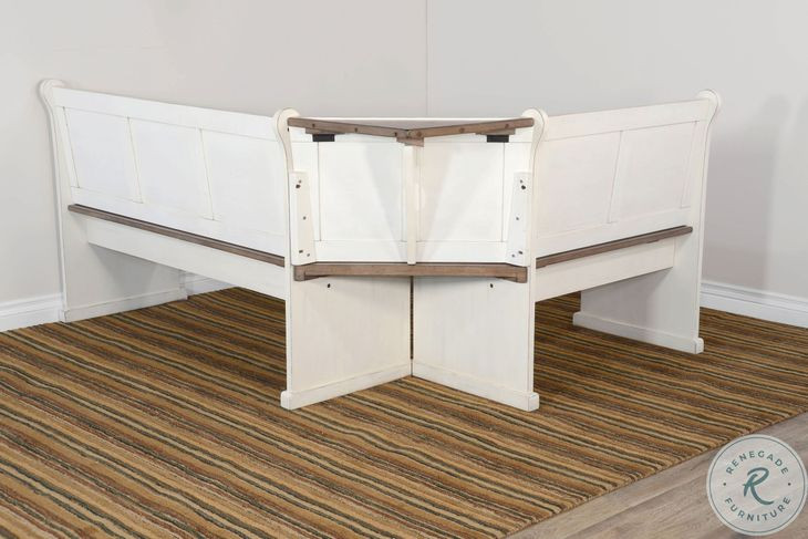 Willow Nest Wood 75" Breakfast Nook Dining Set