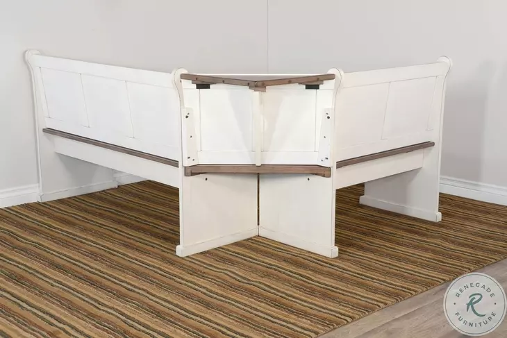 Willow Nest Wood 75" Breakfast Nook Dining Set