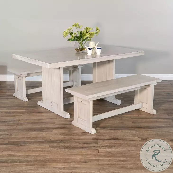 Seaside White 60" Rectangular Dining Table
