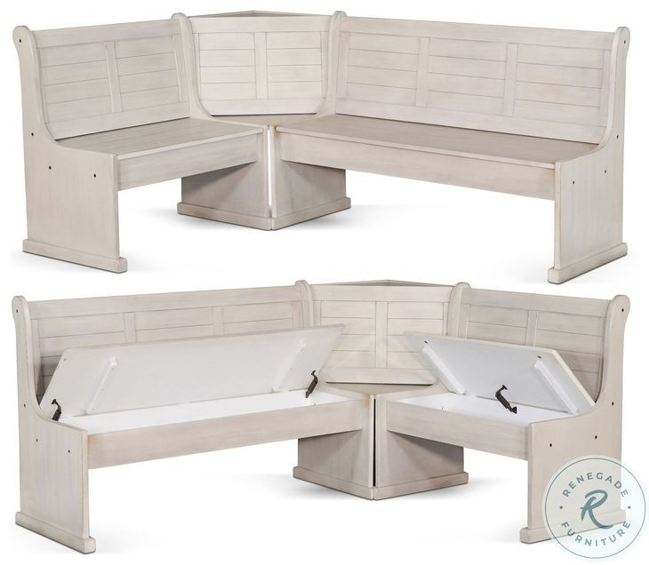 Seaside White 75" Breakfast Nook Dining Set