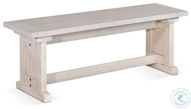 Seaside Marble White 48" Dining Bench