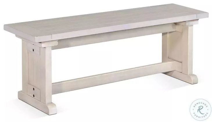 Seaside Marble White 48" Dining Bench
