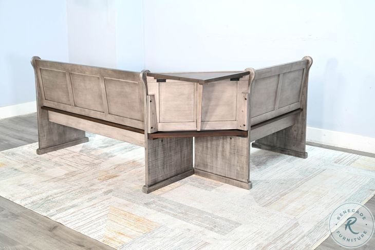 Rustic Refined Gray 75" Breakfast Nook Dining Set