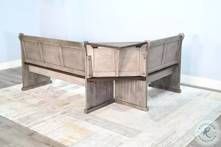 Rustic Refined Gray 75" Breakfast Nook Dining Set