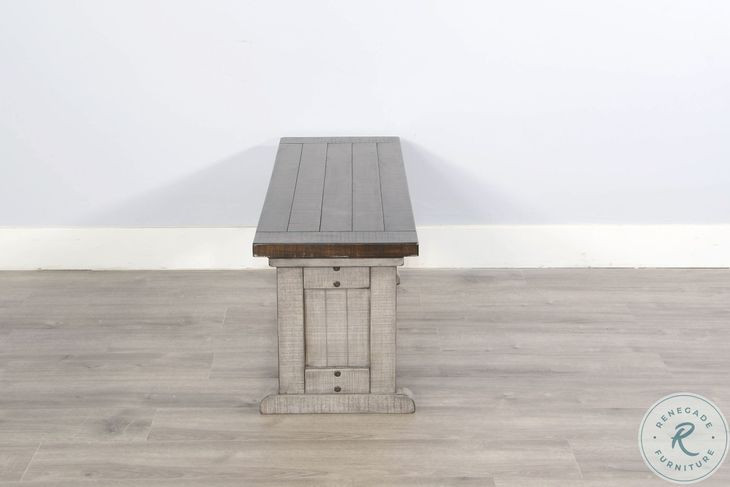 Rustic Refined Tobacco Leaf and Alpine Gray 48" Dining Bench