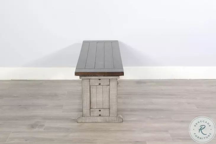 Rustic Refined Tobacco Leaf and Alpine Gray 48" Dining Bench