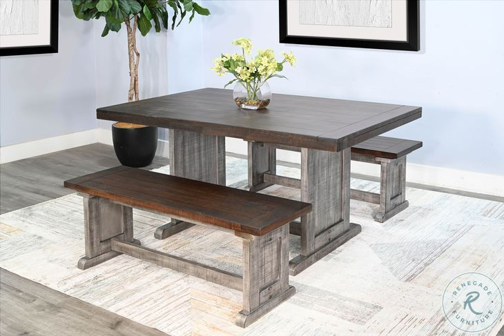 Rustic Refined Gray 60" Rectangular Dining Table