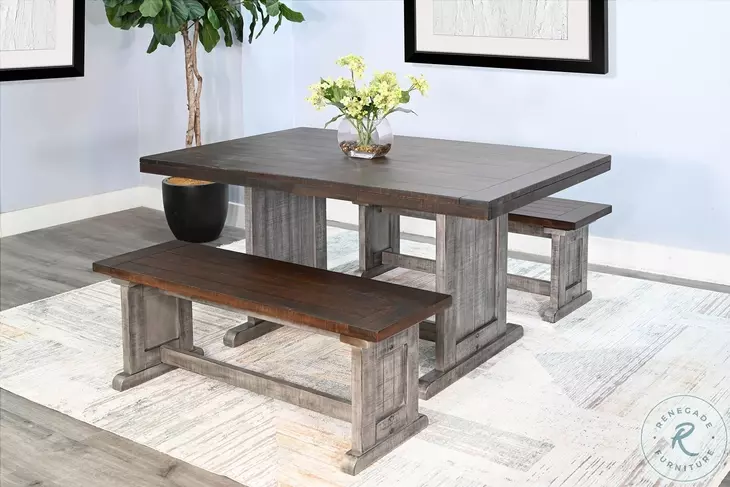 Rustic Refined Gray 60" Rectangular Dining Table