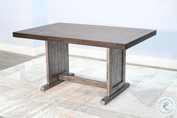 Rustic Refined Gray 60" Rectangular Dining Table