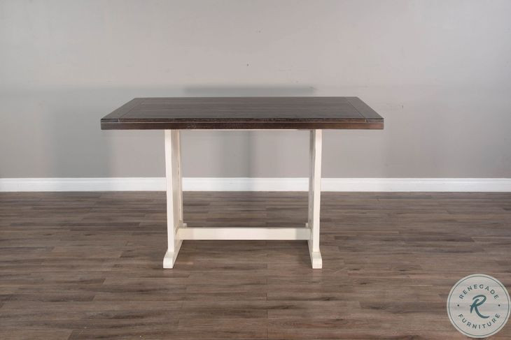 Heritage House White 60" Rectangular Counter Height Dining Table