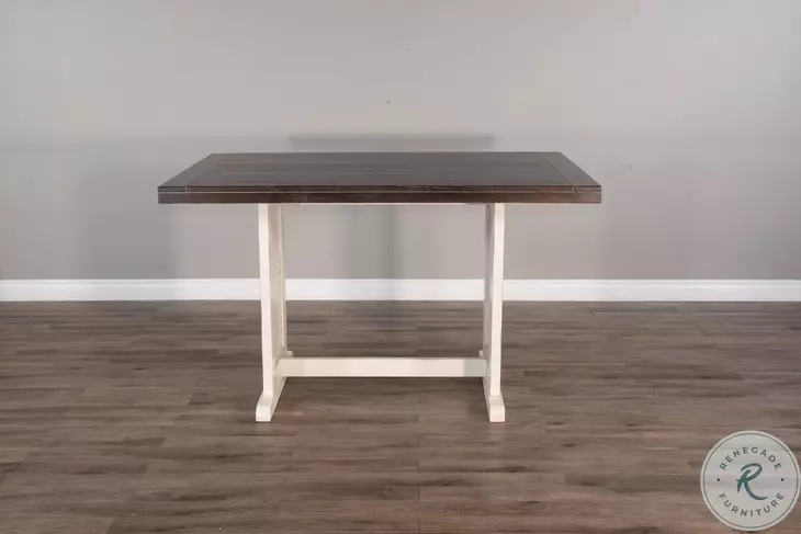 Heritage House White 60" Rectangular Counter Height Dining Table