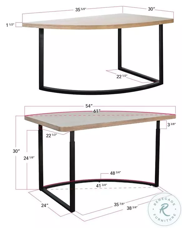Curve Point Natural 48" Round Dining Table
