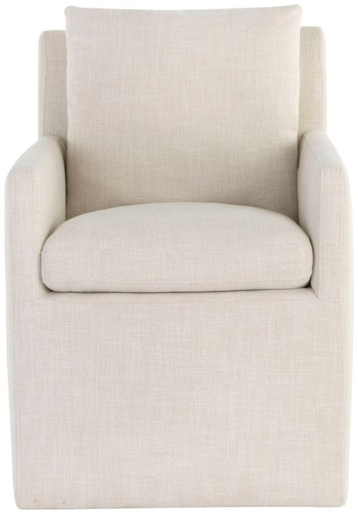 Emrys Effie Linen Wheeled Upholstered Dining Armchair