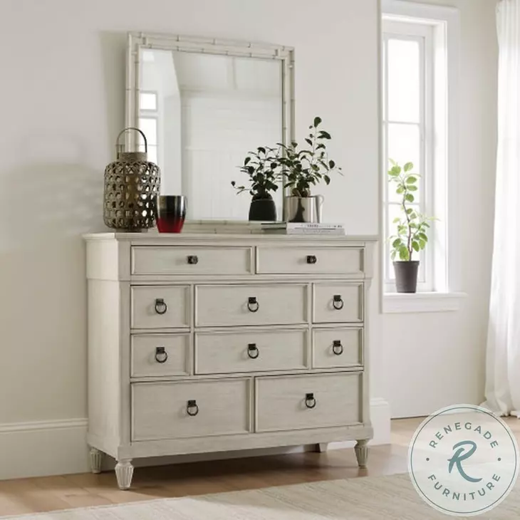 Azure Cove Zora Egret Bamboo Mirror